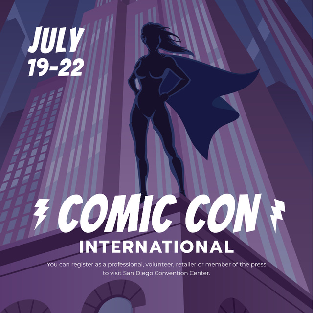 Plantilla de diseño de Comic Con International event Announcement Instagram 