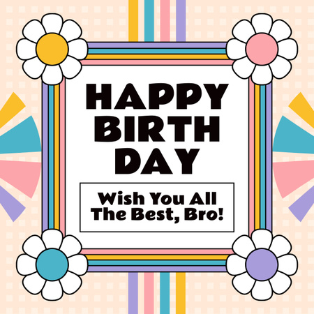 Modèle de visuel Happy Birthday to a Bro - LinkedIn post