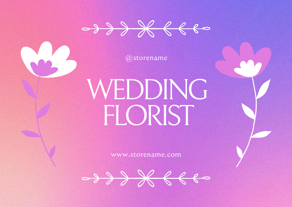 Plantilla de diseño de Wedding Florist Proposal Card 