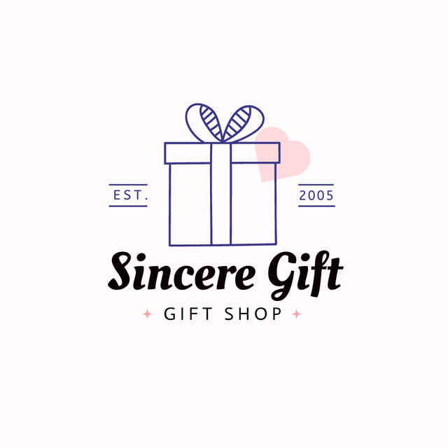 Gift Shop Ad with Emblem Logo – шаблон для дизайна