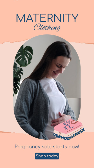 Stylish Clothes For Pregnant Women Promotion Instagram Video Story Πρότυπο σχεδίασης