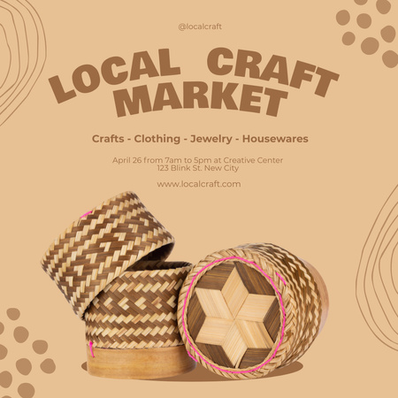 Platilla de diseño Local Crafts Market Announcement Instagram