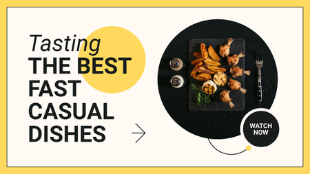 最高のファストカジュアル料理の試食の提供 Youtube Thumbnailデザインテンプレート