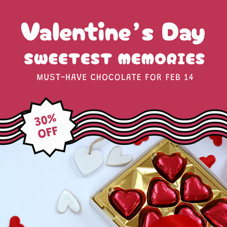 Valentine`s Day Chocolate Sweets Offer Animated Post Design Template