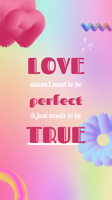 Quote about True Love on Bright Gradient Instagram Video Story Design Template