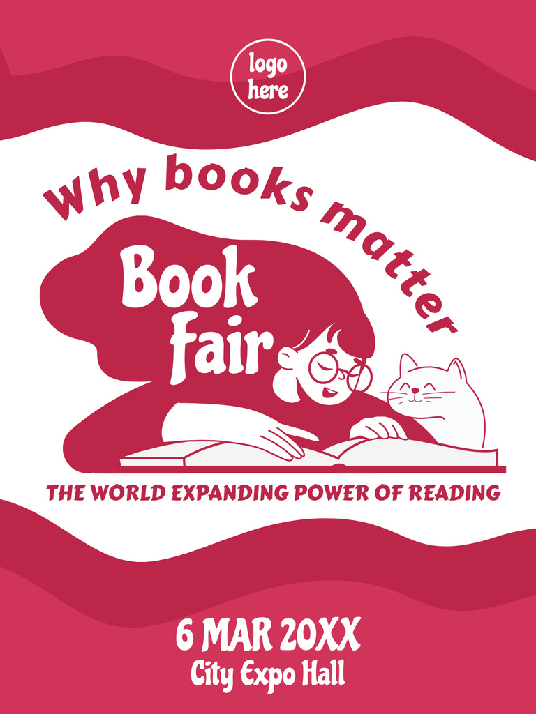 Book Fair Event Invitation Poster US Πρότυπο σχεδίασης