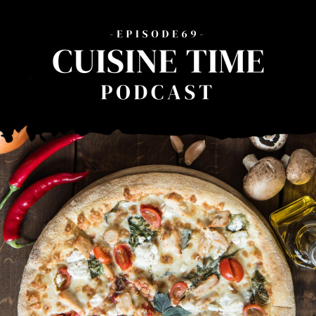 Plantilla de diseño de Podcast about Cuisine Podcast Cover 