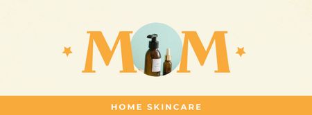 home skincare προσφορά για την ημέρα της μητέρας Facebook cover Πρότυπο σχεδίασης