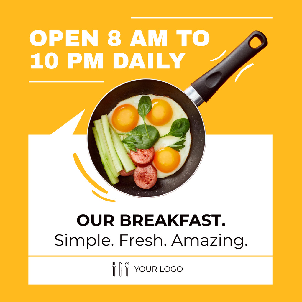 Designvorlage Offer of Simple Tasty Breakfast für Instagram