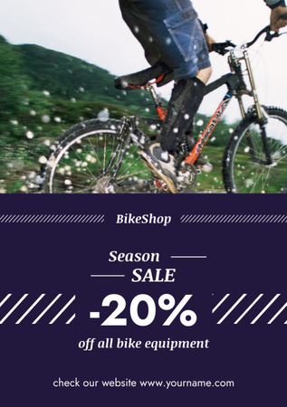 Template di design Extreme Sport Inspiration with Cyclist in Mountains Flyer A7