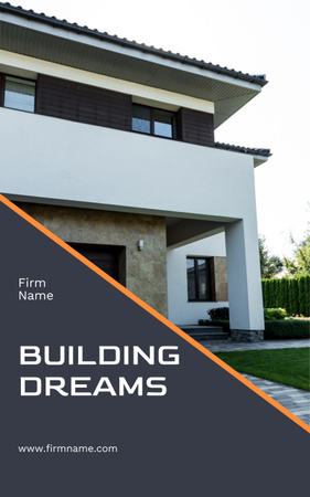 Building Firm With Services Description Book Coverデザインテンプレート