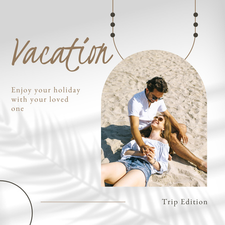 Couple on Beach for Trip Offer Instagram Design Template