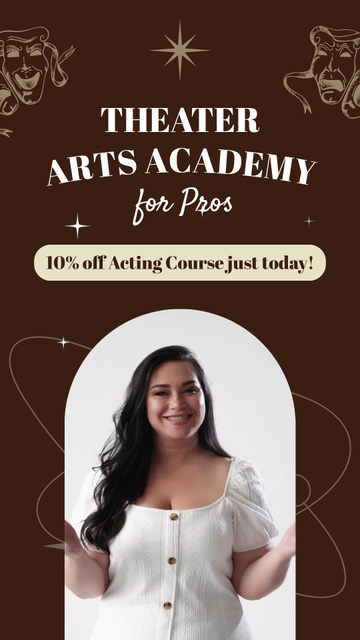 Post-Academy Acting School With Discounts Offer Instagram Video Story Πρότυπο σχεδίασης