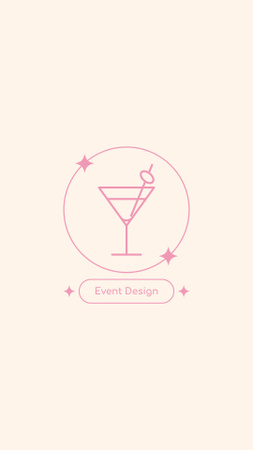 Tapahtumasuunnittelutoimiston promo vaaleanpunaisilla kuvakkeilla Instagram Highlight Cover Design Template