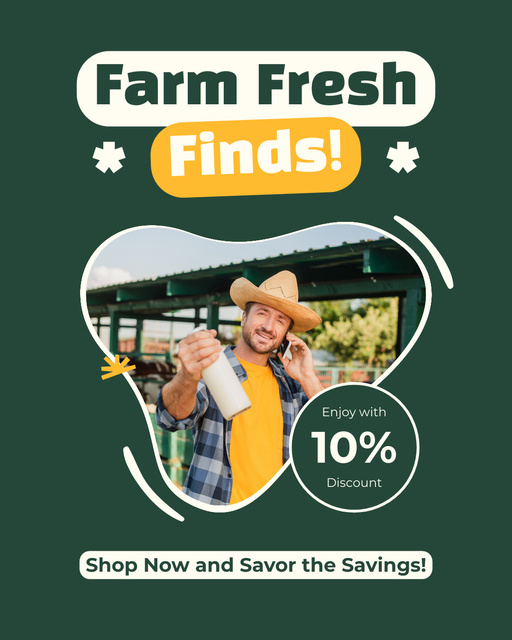 Fresh Finds from Farm Instagram Post Vertical Design Template