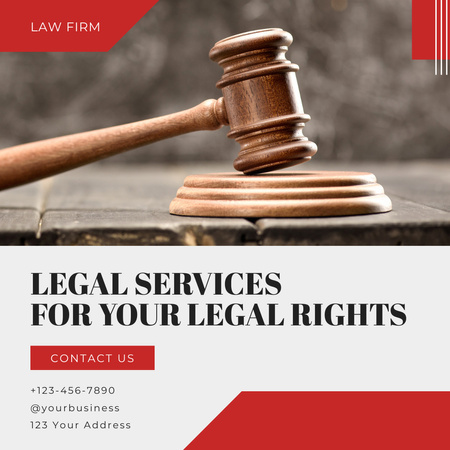 Legal Services and Rights Protection Offer Instagram Design Template
