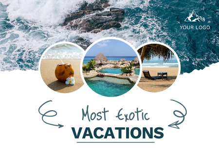 Exotic Vacations Offer Postcard Πρότυπο σχεδίασης