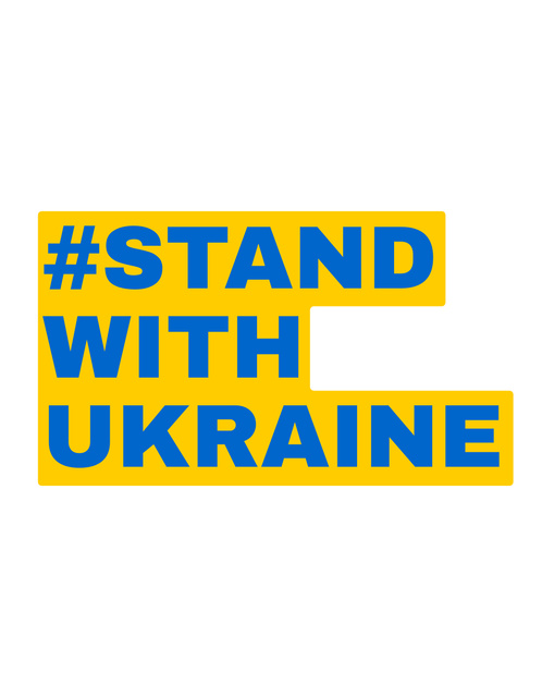Stand with Ukraine Hashtag T-Shirt tervezősablon