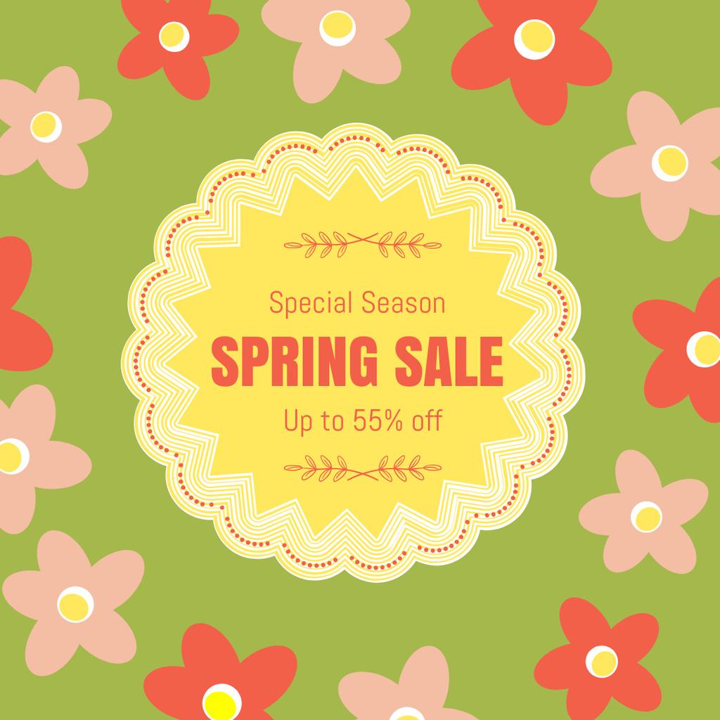 Special Seasonal Spring Sale Announcement Instagram ADデザインテンプレート