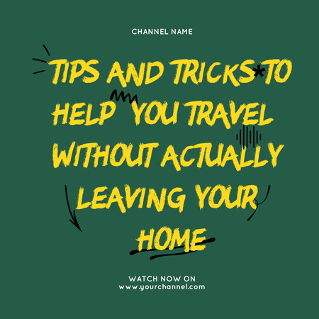 Tips and Tricks for Traveling From Home Instagram Design Template