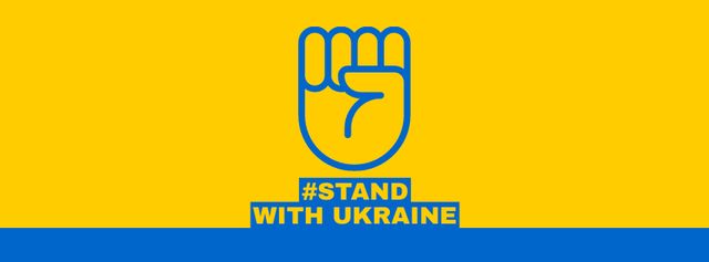 Szablon projektu Fist Sign and Phrase Stand with Ukraine Facebook cover