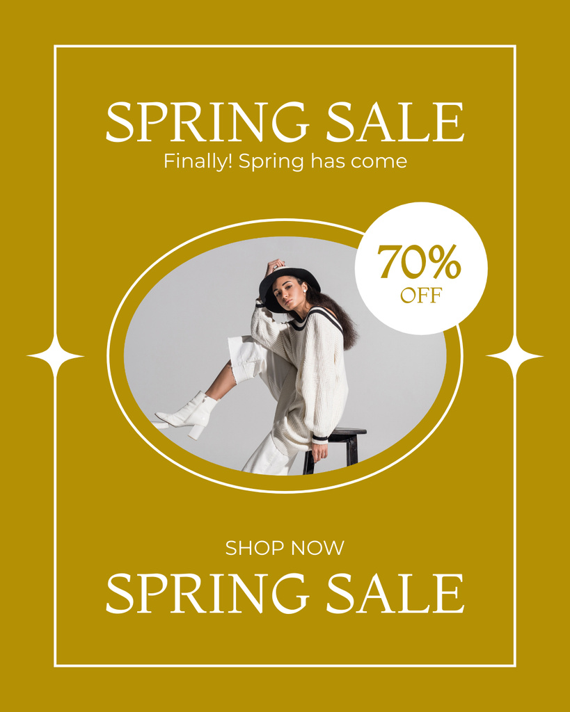 Spring Fashion Sale with Discount Instagram Post Vertical Tasarım Şablonu