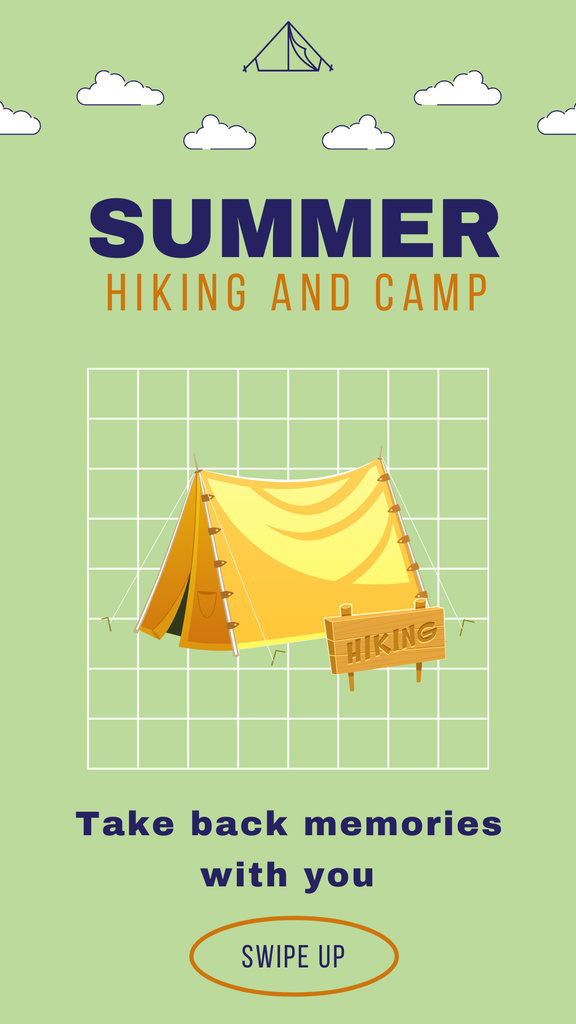 Designvorlage Summer Hiking Camp für Instagram Story