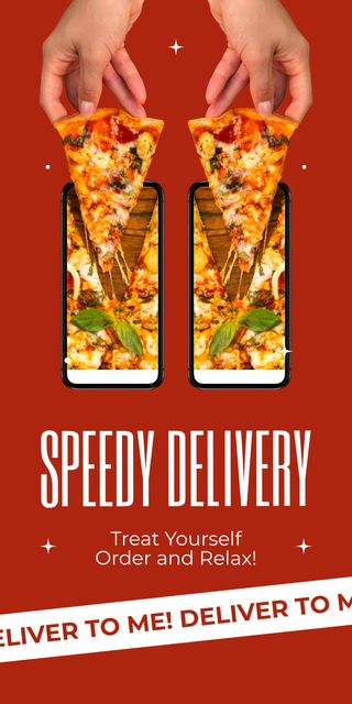 Offer of Online Pizza Ordering at Fast Casual Restaurant Graphic Design Template