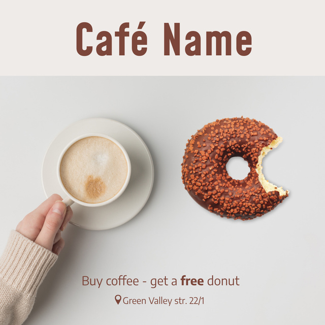 Coffee with Colorful Donuts Instagram Modelo de Design
