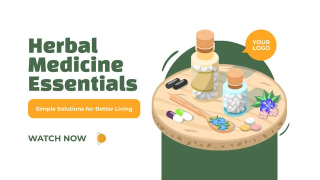 Herbal Medicine Supplements And Pills In Vlog Episode Youtube Thumbnail – шаблон для дизайна