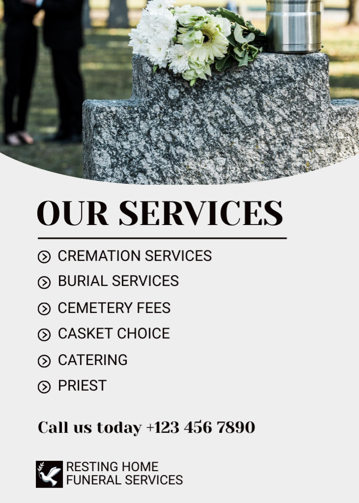 Ontwerpsjabloon van Flayer van Funeral Home Services Advertising