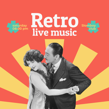 Designvorlage Retro Live Music für Instagram AD
