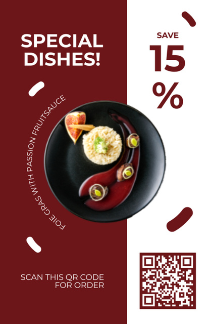 Plantilla de diseño de Discount Offer on Special Dishes Recipe Card 