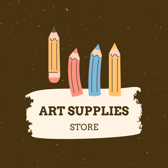Designvorlage Art Supplies at Stationery Store für Animated Logo