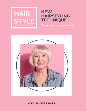 New Hairstyling Technique Ad Poster 8.5x11in Design Template