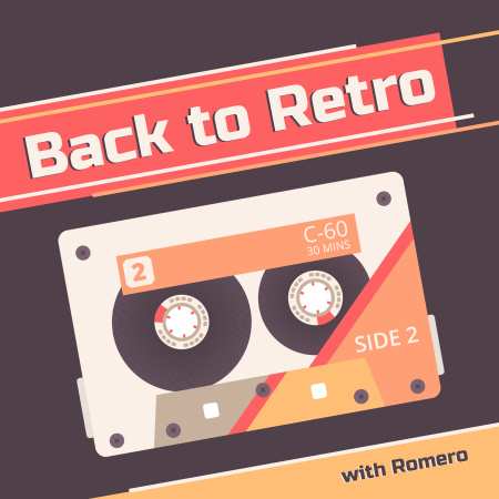 Retro styled composition with cassette and titles Podcast Cover Modelo de Design
