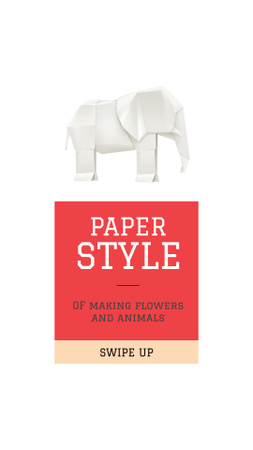 Designvorlage niedliche girlande aus origami für Instagram Story