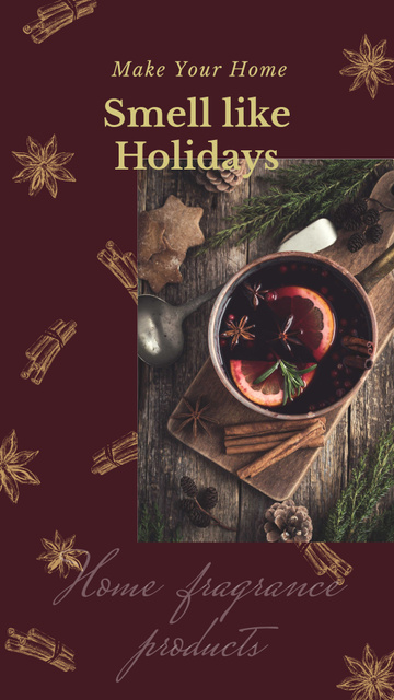 Mulled Wine and Christmas Food Instagram Story Design Template