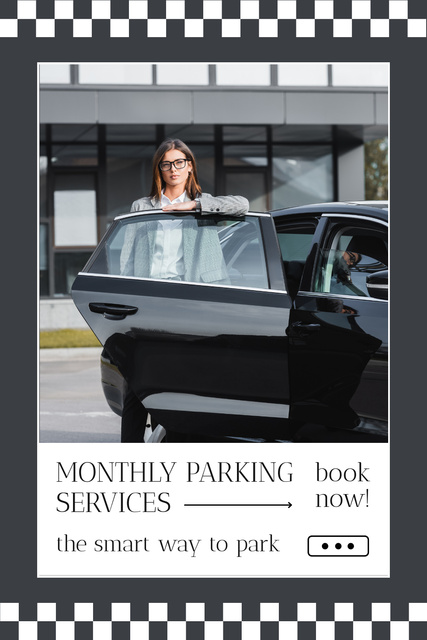 Designvorlage Book Monthly Car Parking Service für Pinterest