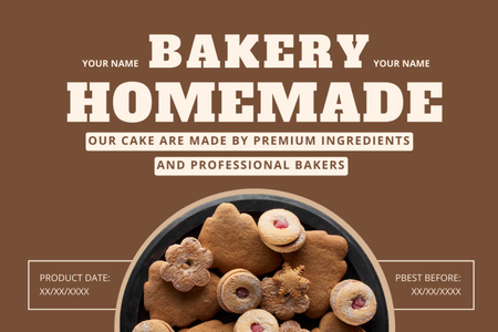 Ontwerpsjabloon van Label van Homemade Cookies and Bakery Retail