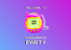 Extravagant Party with Tamagotchi Toy In Gradient