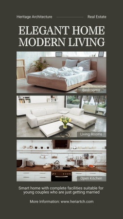 Overview of Modern House with Beautiful Interior Instagram Story Tasarım Şablonu