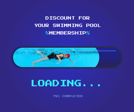 Designvorlage Discount for Swimming Pool Membership für Facebook