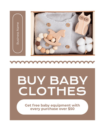 Plantilla de diseño de La mejor oferta en ropa linda para bebés Instagram Post Vertical 