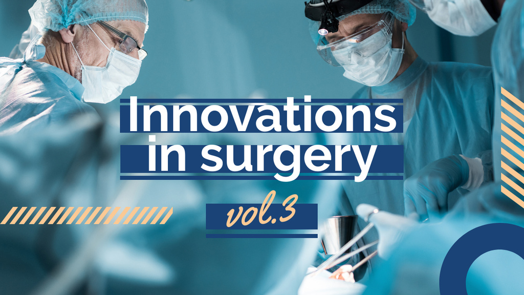 Surgery Innovations Doctors Working in Masks Youtube Thumbnailデザインテンプレート