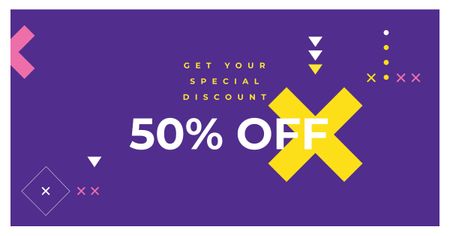 Designvorlage Special Discount Offer on Purple für Facebook AD
