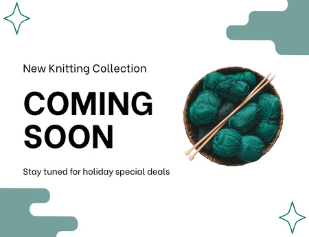 New Knitwear Collection Is Coming Soon Thank You Card 5.5x4in Horizontal Design Template
