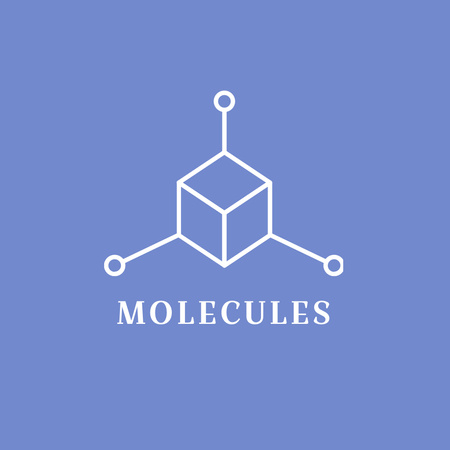 Emblem of Chemical Company with Molecule Logo Design Template