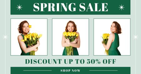 Szablon projektu Collage with Women's Spring Sale Facebook AD