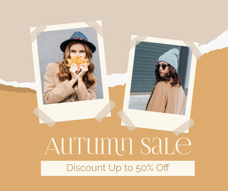 Ontwerpsjabloon van Facebook van Autumn Sale of Female Clothing